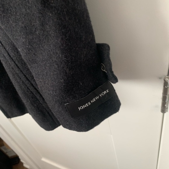 Jones New York Jacket Pea Coat Black Wool Blend - Picture 4 of 6